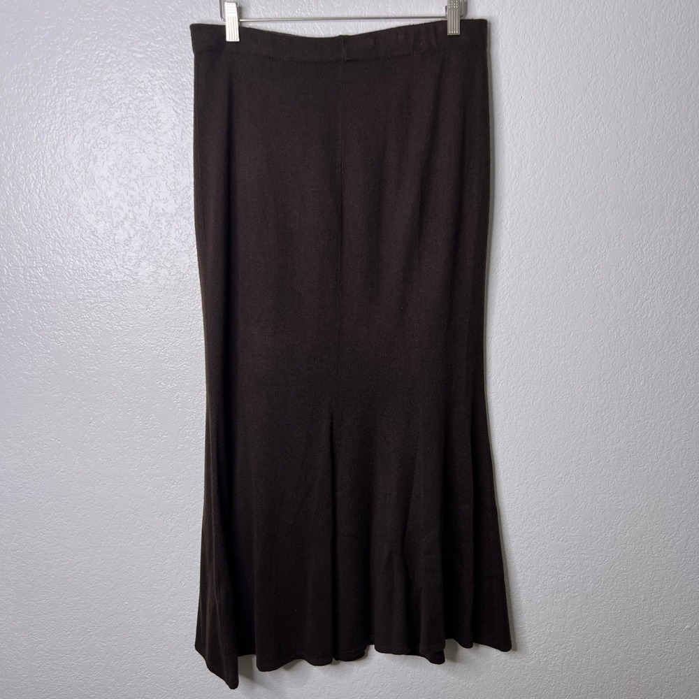 Lauren Ralph Lauren Brown Silk Cashmere Knit Midi Skirt Womens Size Medium NWT - Picture 4 of 7